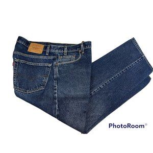 Vintage‎ Levis 505-0216 Denim Jeans Sz 40X30 Dark Blue Straight Legs Regular Fit